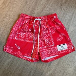 Red Paisley Ryoko Rain shorts